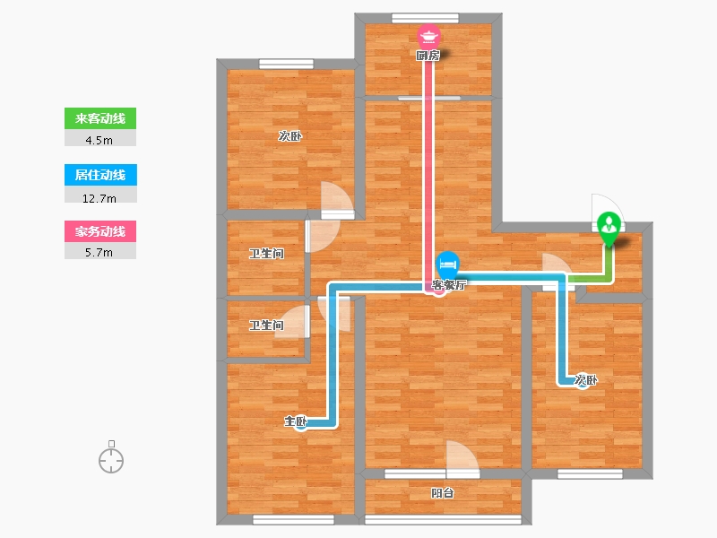 河北省-唐山市-盛丰园-86.65-户型库-动静线