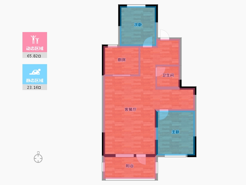 山东省-青岛市-招商雍华府-79.63-户型库-动静分区