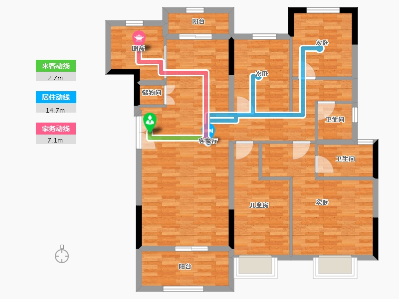 湖南省-长沙市-万科里城市梦想家-108.14-户型库-动静线