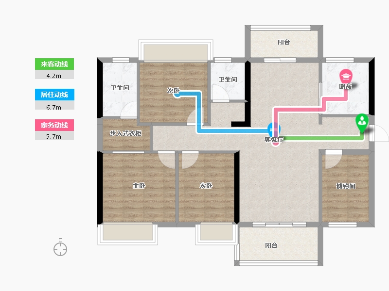 广东省-梅州市-保利公园壹号-98.86-户型库-动静线