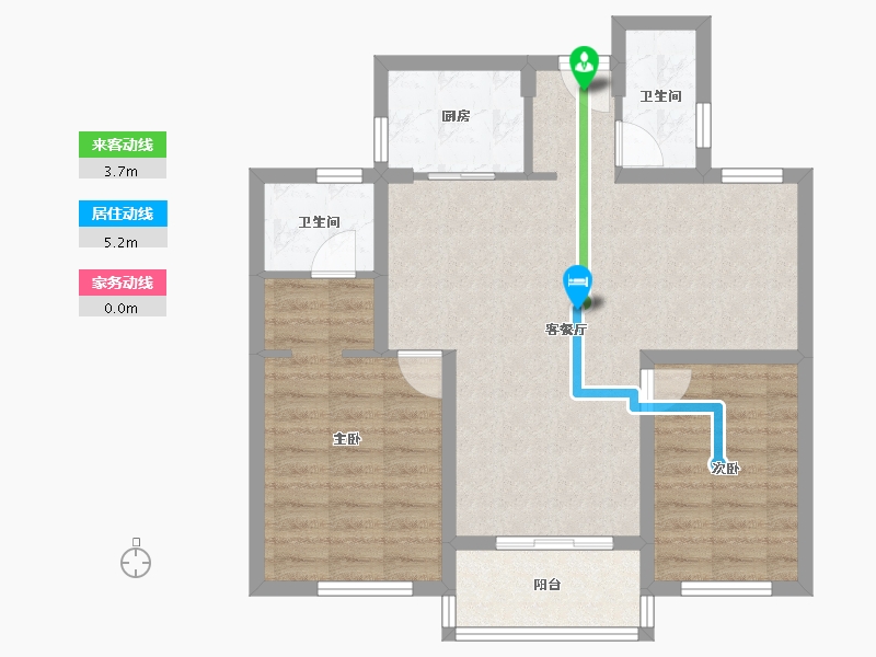 浙江省-杭州市-路劲远洋江南院子-76.66-户型库-动静线