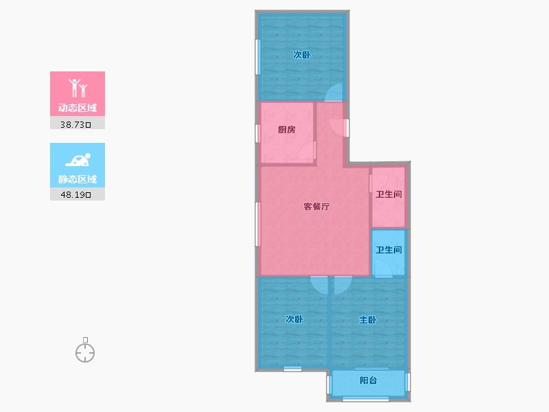 北京-北京市-大羊坊甲4号院-79.02-户型库-动静分区