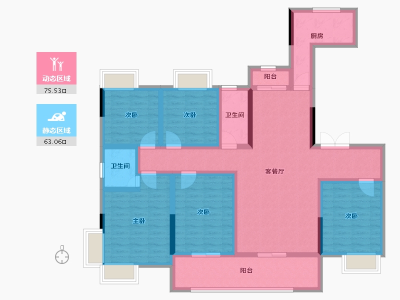 江西省-吉安市-东方巴黎-121.94-户型库-动静分区