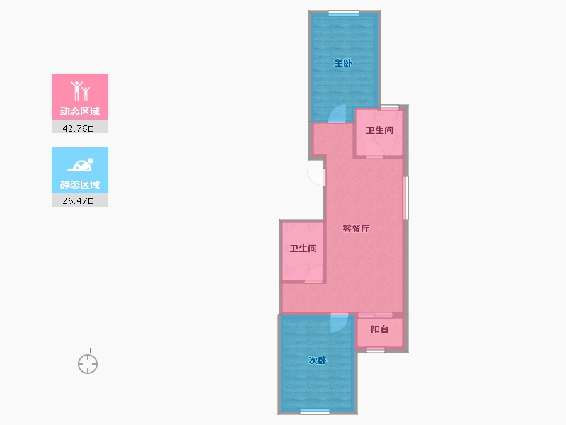 北京-北京市-城志畅悦园-62.28-户型库-动静分区