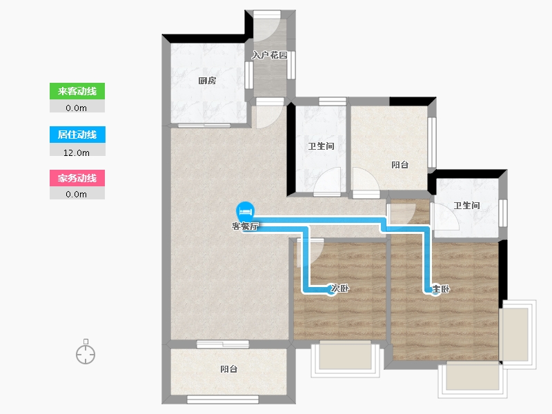 广东省-珠海市-华发・依山郡-69.96-户型库-动静线