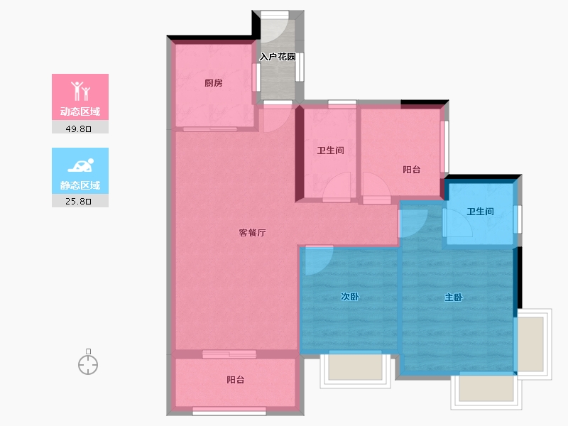 广东省-珠海市-华发・依山郡-69.96-户型库-动静分区