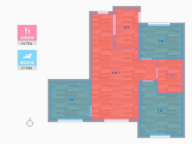 辽宁省-大连市-恒大雅苑-55.47-户型库-动静分区