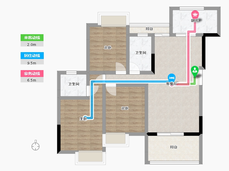 重庆-重庆市-城投▪紫金庄园-87.59-户型库-动静线