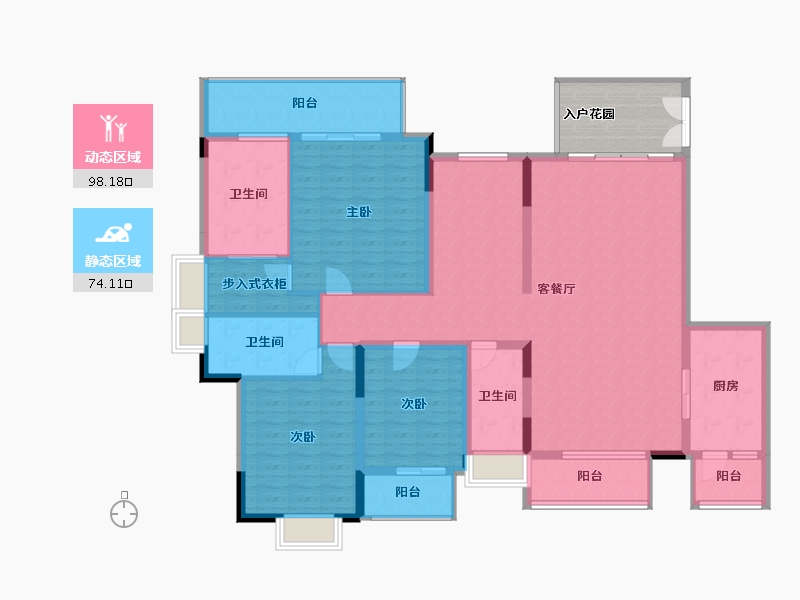 广东省-广州市-广州星河丹堤-164.87-户型库-动静分区