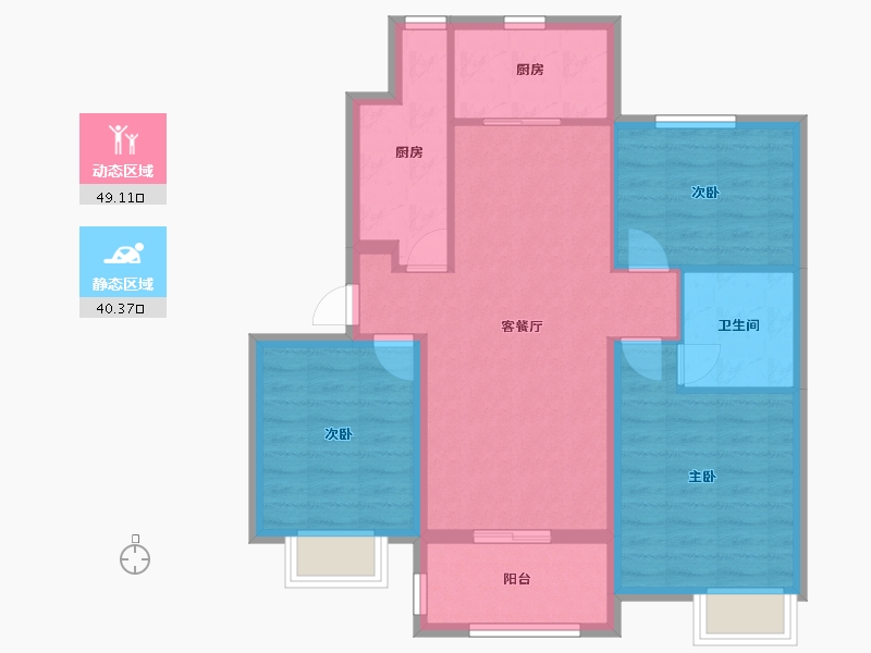 江苏省-南京市-中海原山-80.00-户型库-动静分区