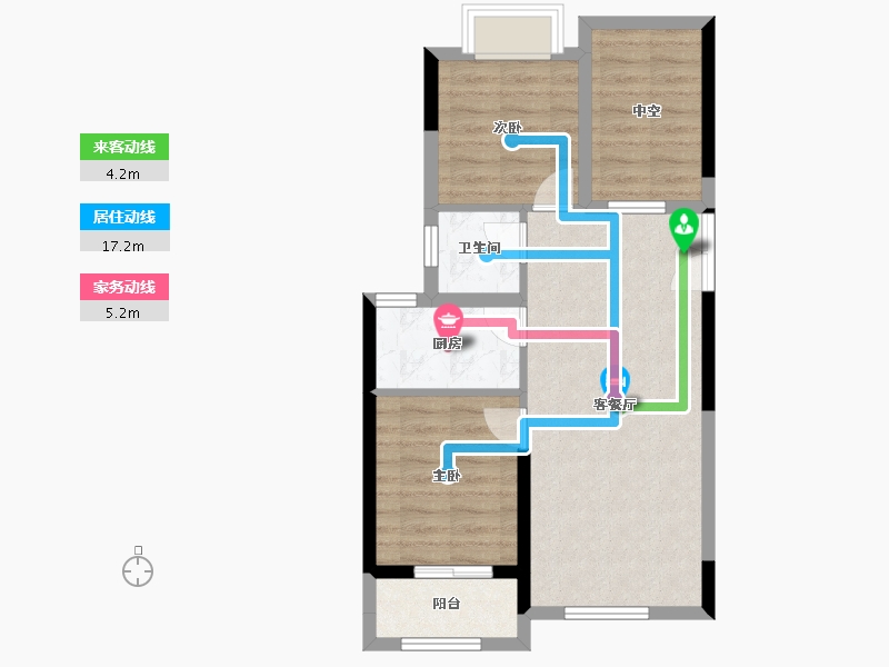 福建省-莆田市-润家新天地-61.85-户型库-动静线