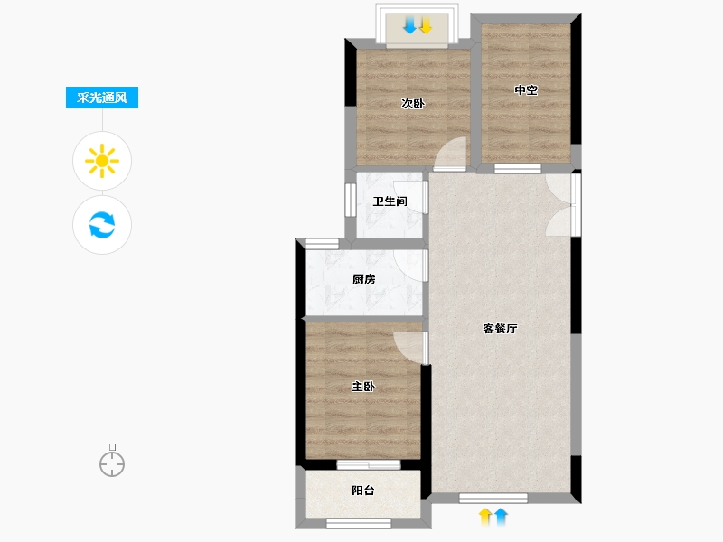 福建省-莆田市-润家新天地-61.85-户型库-采光通风