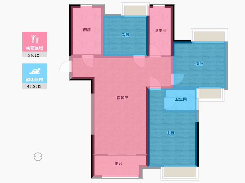 江苏省-徐州市-玉潭花溪-88.00-户型库-动静分区