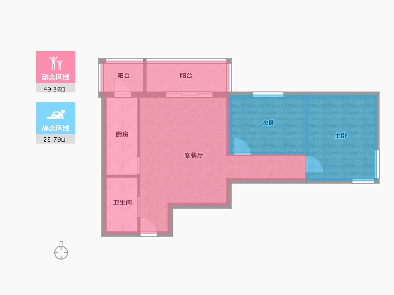 北京-北京市-翠城馨园-65.46-户型库-动静分区