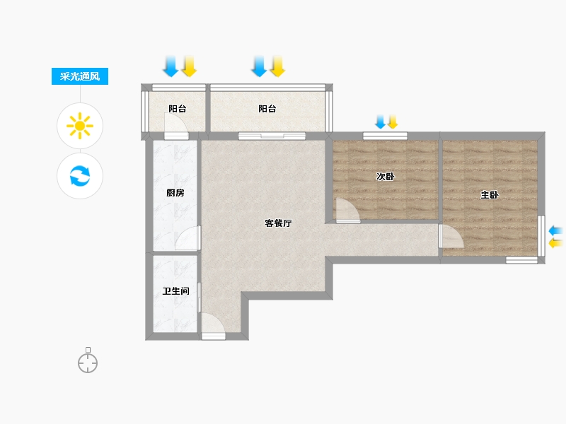 北京-北京市-翠城馨园-65.46-户型库-采光通风