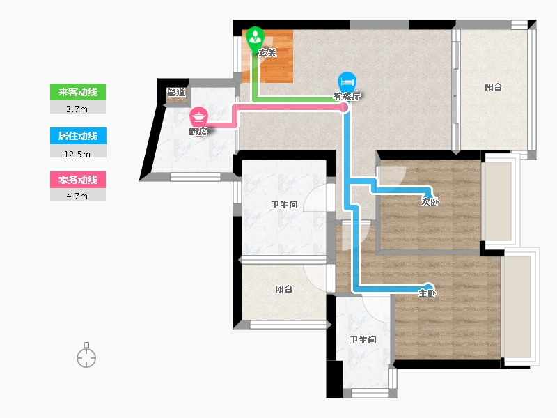 广东省-深圳市-鸿荣源・壹成中心璞誉府-66.40-户型库-动静线