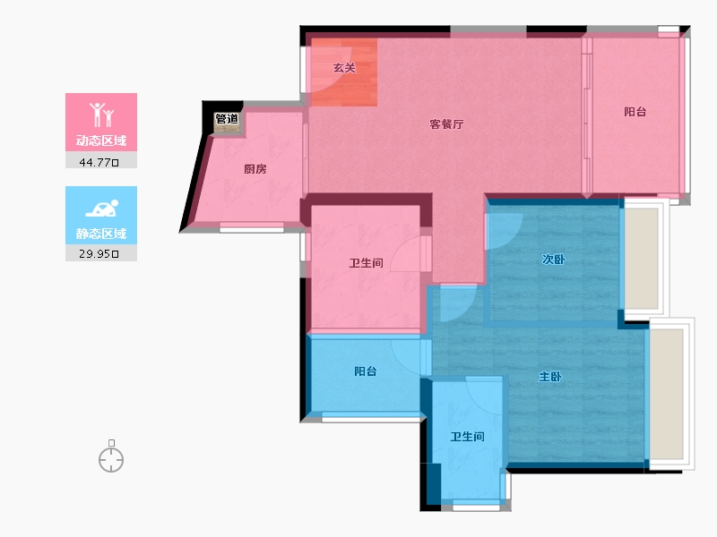 广东省-深圳市-鸿荣源・壹成中心璞誉府-66.40-户型库-动静分区