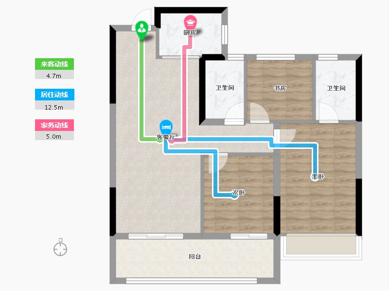 海南省-海口市-北辰府-81.44-户型库-动静线