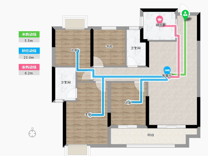 湖北省-十堰市-兰溪谷-95.40-户型库-动静线