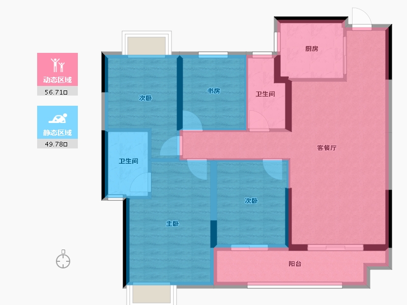 湖北省-十堰市-兰溪谷-95.40-户型库-动静分区