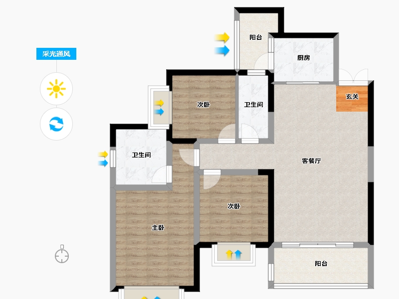 云南省-曲靖市-富康公园首府-99.53-户型库-采光通风