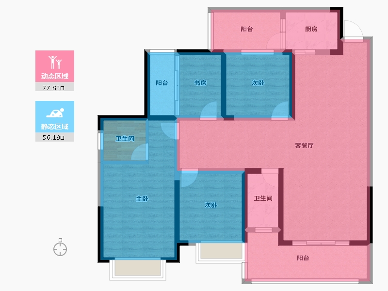 广西壮族自治区-玉林市-广恒中央城-119.21-户型库-动静分区