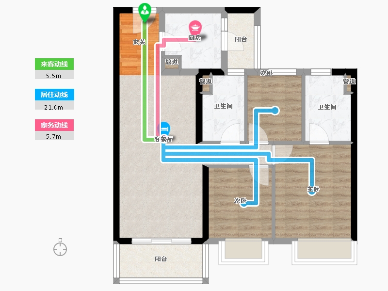 广东省-深圳市-保利和悦华锦-75.44-户型库-动静线