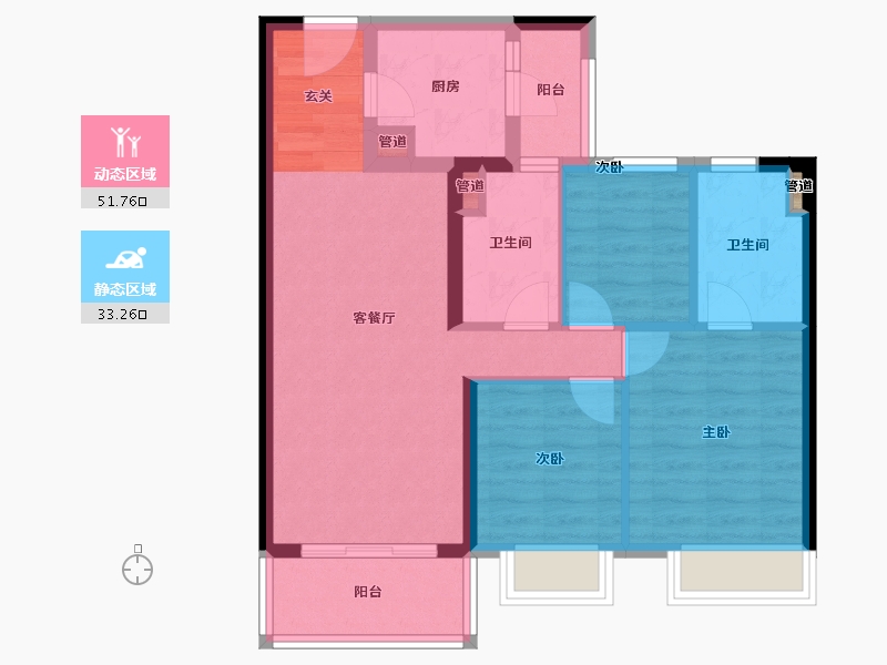 广东省-深圳市-保利和悦华锦-75.44-户型库-动静分区