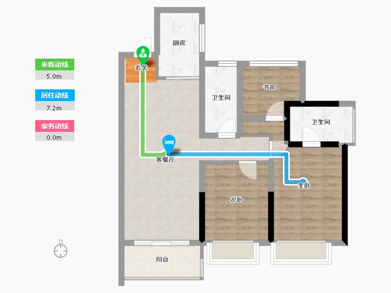 黑龙江省-鹤岗市-金众・麒麟公馆-78.24-户型库-动静线