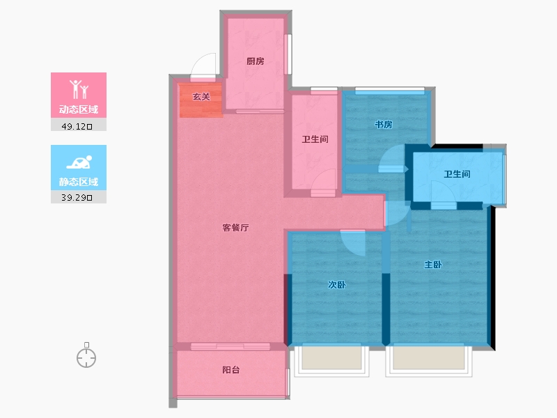 黑龙江省-鹤岗市-金众・麒麟公馆-78.24-户型库-动静分区