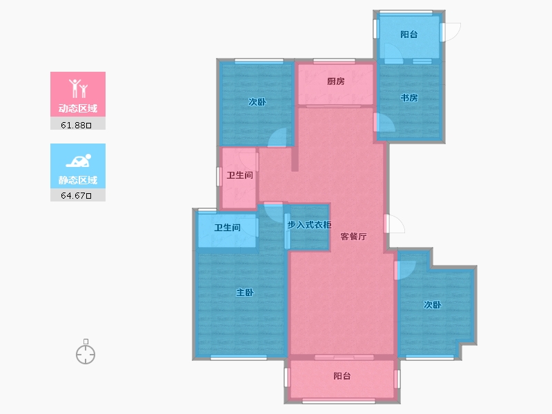 云南省-昆明市-碧桂园樾府-113.02-户型库-动静分区