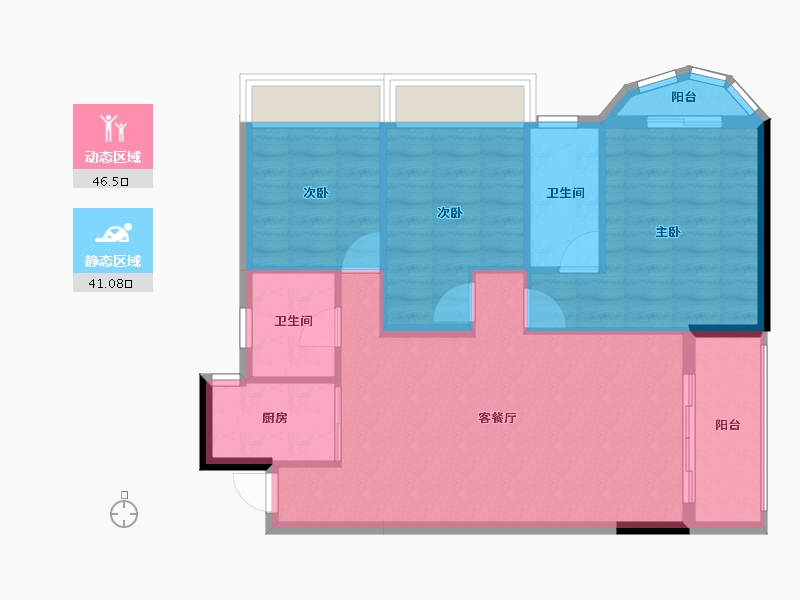 贵州省-黔南布依族苗族自治州-锦桦嘉园-79.35-户型库-动静分区