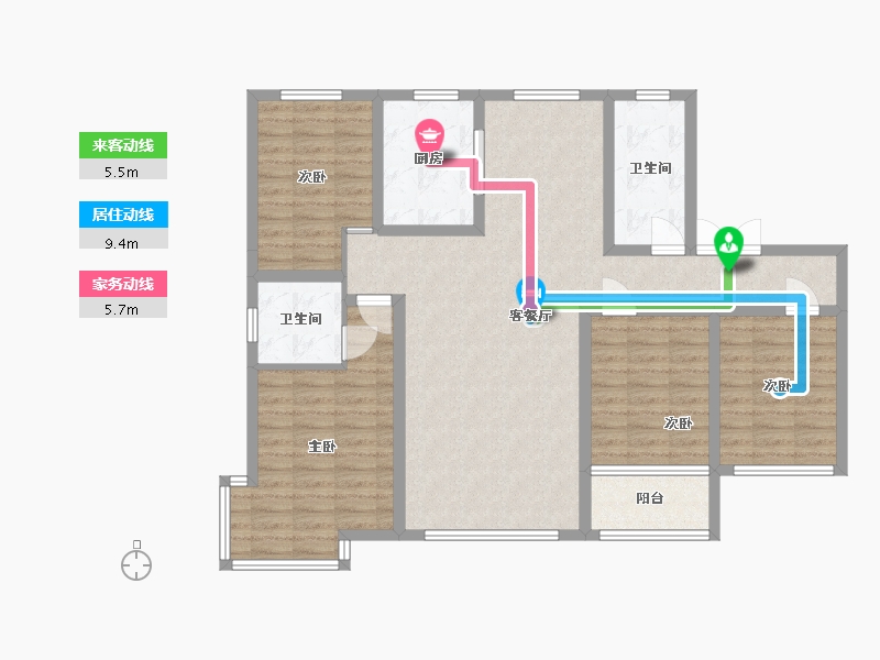 青海省-海东市-嘉和鸿府-111.13-户型库-动静线