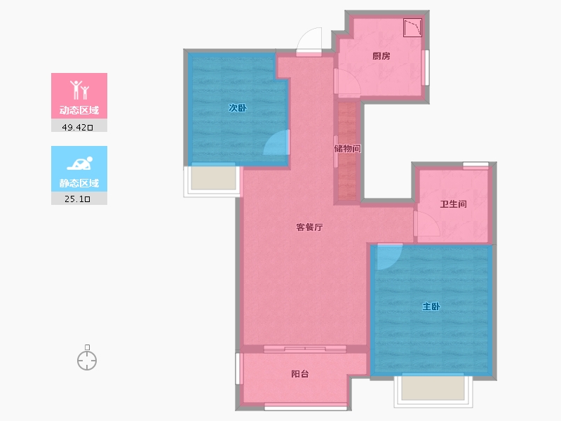 江苏省-南京市-金地自在城-66.01-户型库-动静分区