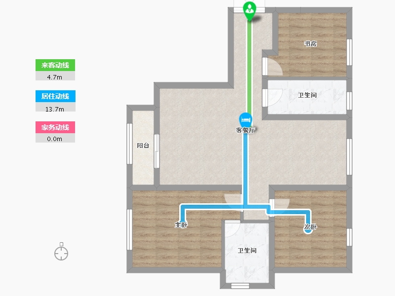 天津-天津市-汇秀庭苑-85.18-户型库-动静线