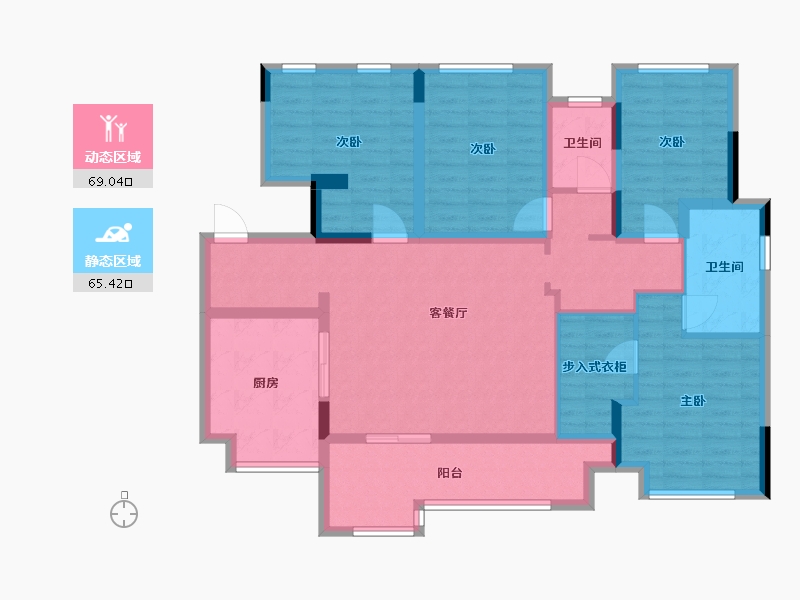 重庆-重庆市-新城·金科·桃李郡-119.00-户型库-动静分区