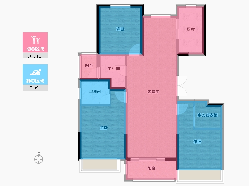 河南省-郑州市-融创华夏观澜壹号-92.20-户型库-动静分区