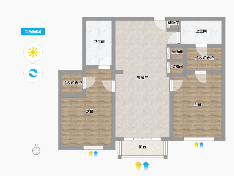 Florida-Miami-Dade-Modera Riverhouse-82.43-户型库-采光通风