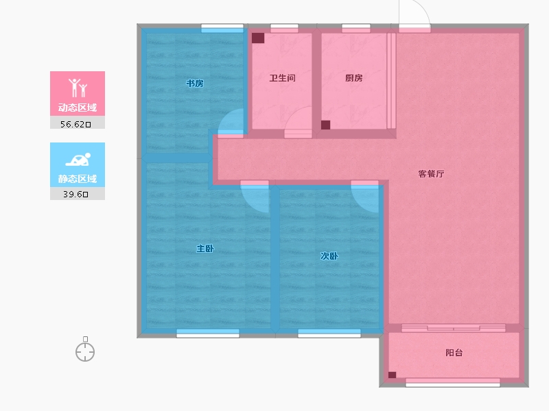 安徽省-宿州市-幸福里-85.43-户型库-动静分区