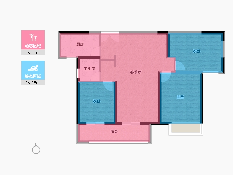 河南省-三门峡市-建业・森林半岛-84.87-户型库-动静分区