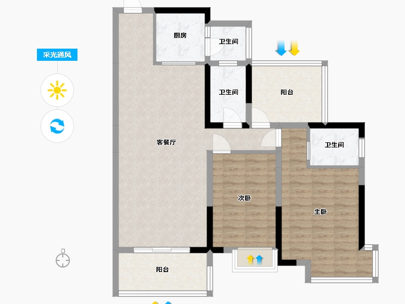 广西壮族自治区-玉林市-玉林奥园康城-95.31-户型库-采光通风