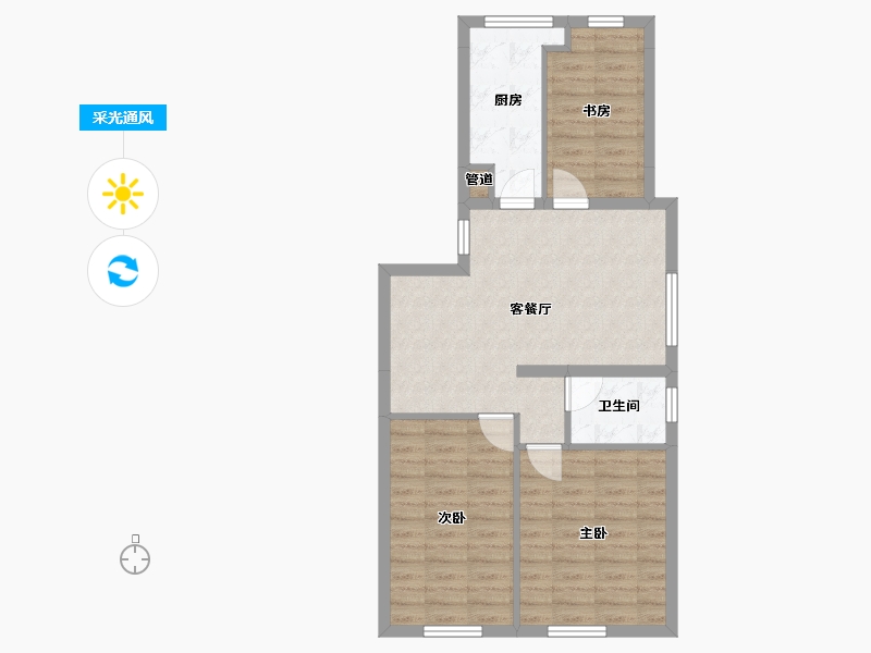 山东省-威海市-景盛苑-69.76-户型库-采光通风