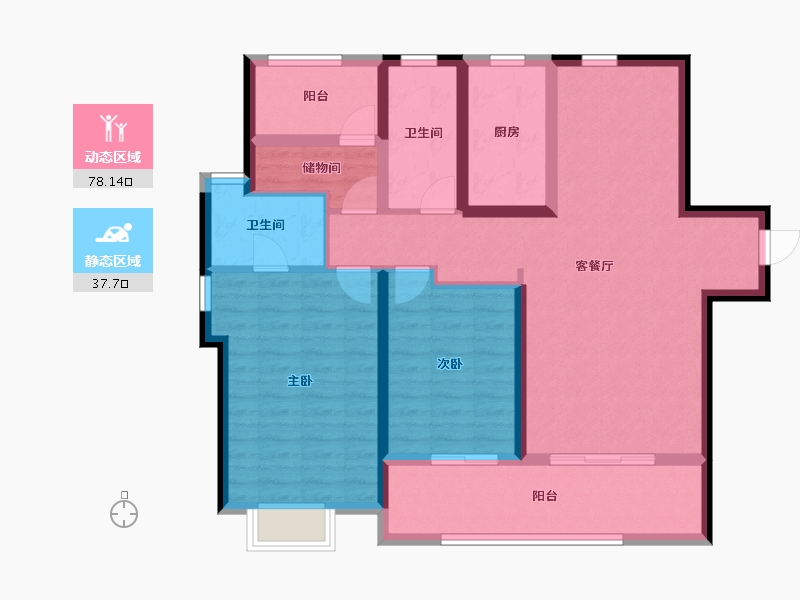 陕西省-西安市-绿城-103.02-户型库-动静分区