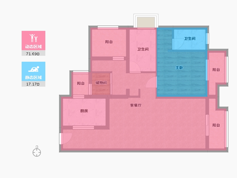 四川省-绵阳市-绵阳CBD万达广场-77.78-户型库-动静分区