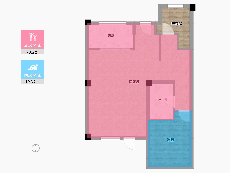 湖北省-武汉市-碧桂园凤凰湾-57.85-户型库-动静分区