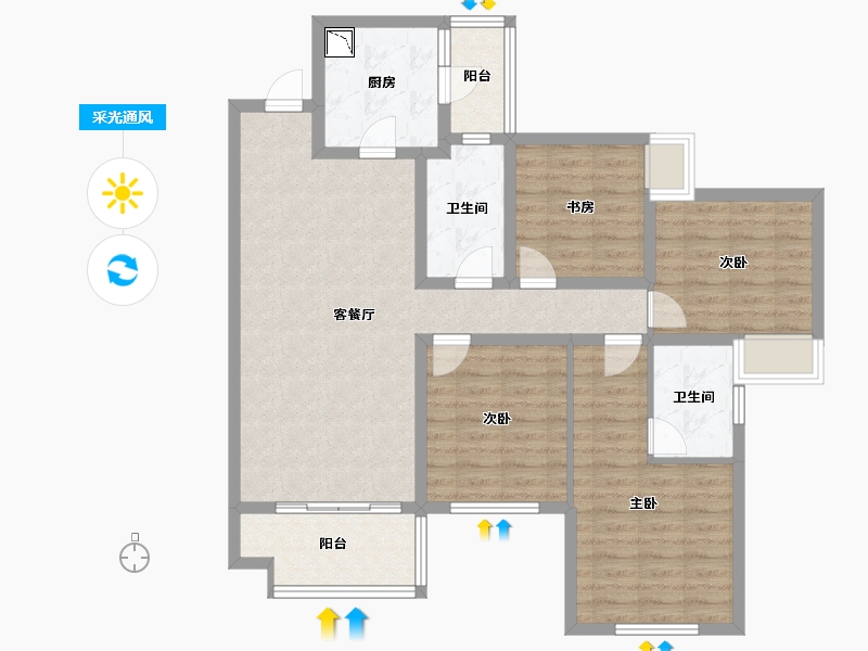 四川省-成都市-保利天汇-102.15-户型库-采光通风