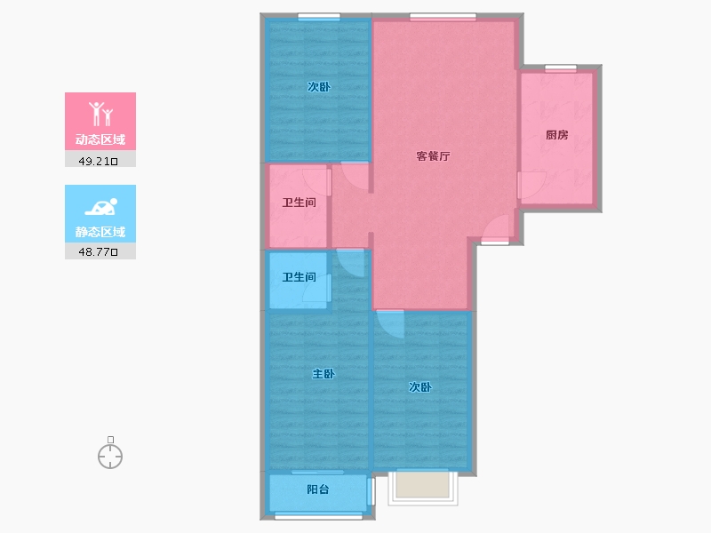 山西省-晋中市-御景华府-89.44-户型库-动静分区