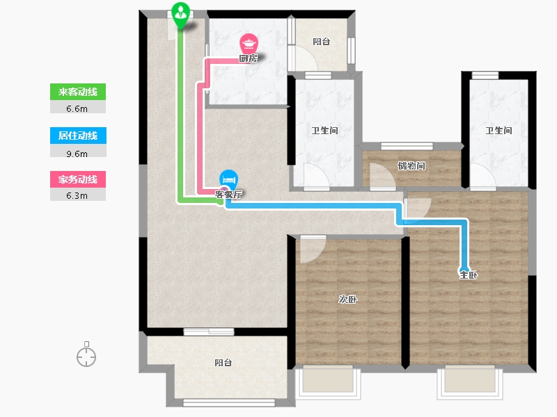 江苏省-扬州市-仪征宝能睿城-109.00-户型库-动静线