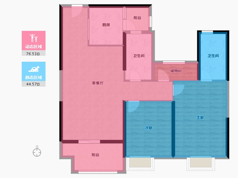 江苏省-扬州市-仪征宝能睿城-109.00-户型库-动静分区