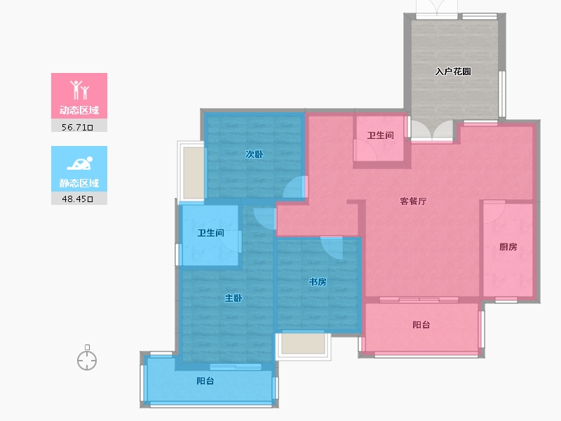 湖南省-长沙市-湘江世纪城 周女士-106.17-户型库-动静分区